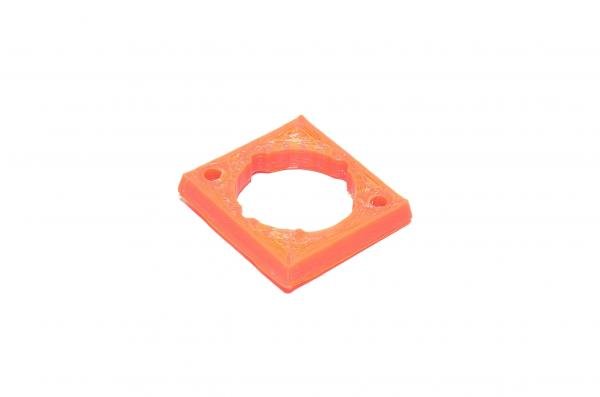 3D tulostettu 5mm paneeliasennettavan XLR liittimen korokepala 3mm kiinnitysreijillä, oranssi PLA