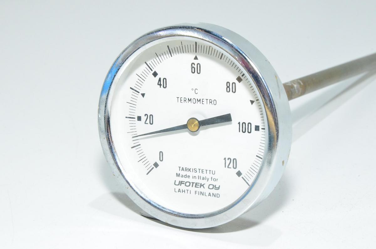 Ufotek 80mm 0120C temperature gauge with 9x251mm thermowell and zero