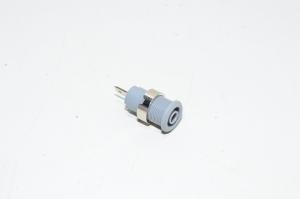 4mm harmaa paneeliasennettava eristetty turvabanaanipistoke Staübli SLB4-F/N-X 49.7044-28, M12x0.75mm, 1000V, 24A, CAT III *uusi*