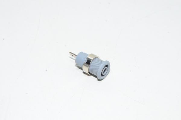 4mm harmaa paneeliasennettava eristetty turvabanaanipistoke Staübli SLB4-F/N-X 49.7044-28, M12x0.75mm, 1000V, 24A, CAT III *uusi*