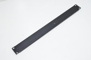 19" 1U 483x44,4x1,7mm black steel equipment rack mounted blanking plate with 4x 9,9x6,3mm oval holes