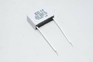 Miflex MKSP-8 I250V520K-C 2µF/450VAC 42x16x29mm motor run capacitor with 65mm leads *new*