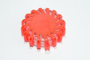 2x AAA battery operated orange LED disk light with 16x red LEDs and 8x different operating modes and magnet *new*