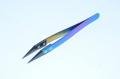 Colorful 125x10mm steel tweezers with 38mm angled black glossy finish ceramic tweezer tips *new*