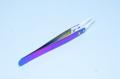 Colorful 125x10mm steel tweezers with 38mm angled white mat finish ceramic tweezer tips *new*