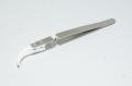 137x8mm reverse action stainless steel tweezers with 37mm curved white mat finish ceramic tweezer tips *new*