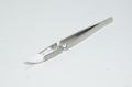 137x8mm reverse action stainless steel tweezers with 37mm curved white mat finish ceramic tweezer tips *new*