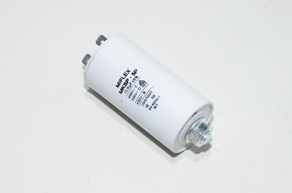 Miflex MKSP-5P I15KV610K-B 10µF/500VAC 35x89mm moottorin käyntikondensaattori faston liittimillä *uusi*