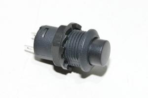 Non-latching pushbutton NO contacts 1,5A 250VAC black, plastic housing, M12x1mm thread *new*