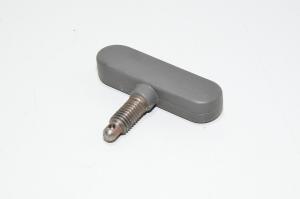 M10x1.5 15mm right-handed thread (RH) gray thumb screw with 8mm ball head