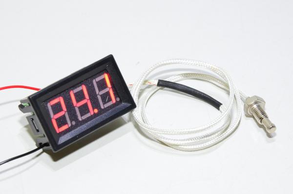 XH-B310 punainen 7-segmentti LED lämpötilamittari m6x1 uroskierteellä olevalla 50cm K-tyypin lämpöanturilla -30-800°C *uusi*