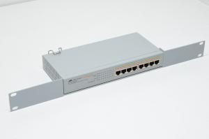 Allied Telesyn AT-GS908L gigabit network switch with 19" rack brackets