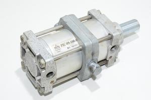 Pimatic PIC-09-100-80 double-acting ISO 6431 standard cylinder + Central trunnion mount + Piston rod cut