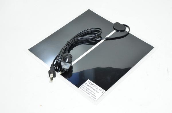 14W 3,35kΩ 230V 30-35°C heat mat with power controller 280x280mm, polarized NEMA 5-15 USA plug, 1.4m cable *new*