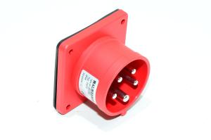 Malmbergs M615 2428658 IEC60309 panel mount red 6h 5pin 16A 3-phase male power connector *new*