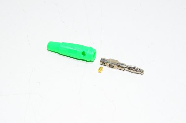 4mm green male banana plug, straight, solder/screw type, spliceable *new*