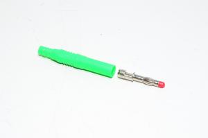 4mm vihreä uros turvabanaaniplugi, suora, juotettava, ei pinottava *uusi*
