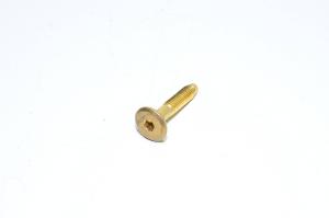 M6x1, 30mm, RH, messinkipinnoitettu teräs, kuusiokolokanta, huonekaluruuvi, 4.6