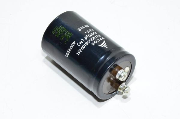 10000µF 63VDC 85°C Epcos B41456-S8109-M1 40/085/56 alumiinielektrolyyttikondensaattori *uusi*