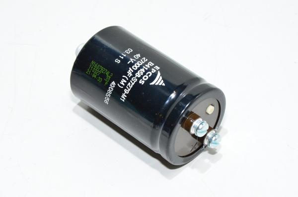 27000µF 40VDC 85°C Epcos B41456-S8109-M1 40/085/56 alumiinielektrolyyttikondensaattori M12 kiinnityksellä *uusi*