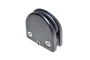 Black metal D shaped glass clamp for 6-12mm glass or plastic sheet *no screws*