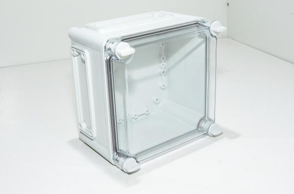 Fibox EK 190x190x130mm elektroniikkalaitekotelo, polykarbonaatti, harmaa, läpinäkyvä luukku, IK08, IP67 *uusi*