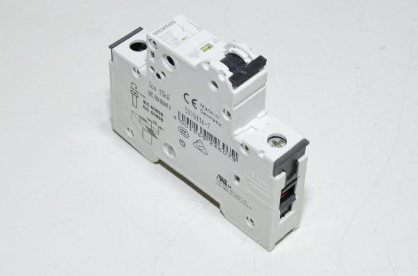 16A 1-phase C-type automatic fuse / circuit breaker Siemens 5SY61 C16 230VAC / 400VAC, black lever
