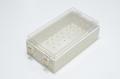 213x115x66mm electronic equipment enclosure, polycarbonate, beige, transparent lid with home made ventilation holes
