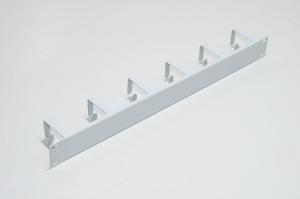 19" 1U 482x44x1mm white steel control panel rack mounted with 6 hooks and 4x 10x6,8mm oval holes