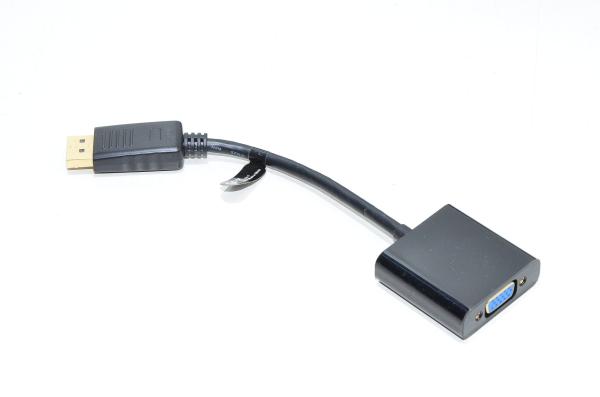 Deltaco DP-VGA7 DisplayPort – VGA-sovitin, Full HD 60Hz, musta, 0,2m