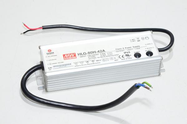 Mean Well HLG-80H-42A 42VDC LED switching power supply for single 80W fluorescent lamps