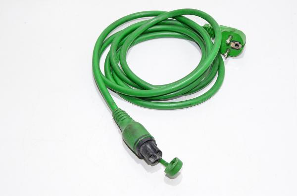 Defa block heater power cable 2,5m CEE 7/7 angled male, Defa miniplug female, green