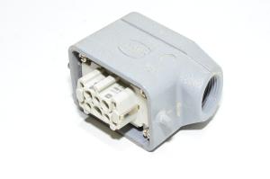 Harting heavy duty power Han 06E-F 16A naaras liitin kotelolla Han 6B