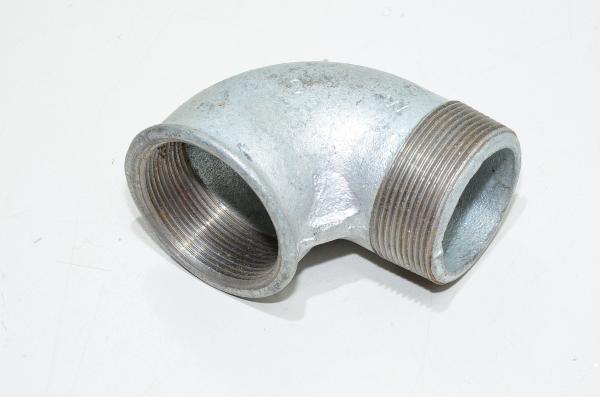 Putkiliitin valurauta 90° kulmapala 2" naaras kierre - 2" uros kierre *uusi*