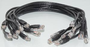 10x 0.5m Suojaamaton CAT5e verkkokaapeli musta (RJ45 - RJ45)