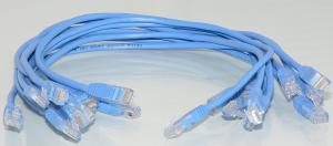 10x 0.5m Suojaamaton CAT5e verkkokaapeli sininen (RJ45 - RJ45)