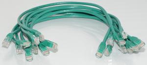 10x 0.5m Suojaamaton CAT5e verkkokaapeli vihreä (RJ45 - RJ45)