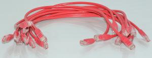 10x 0.5m Suojaamaton CAT5e verkkokaapeli punainen (RJ45 - RJ45)