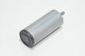 50x117mm gray steel furniture foot with black plastic plug and 30mm m8x1.25 threaded stud