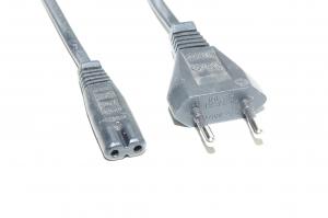 Power cable, CEE 7/16 Male, C7 Female, black, min 1,4m
