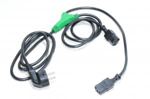 Power cable (Y-shape), CEE 7/7 Male (Schuko), C13 Female, black