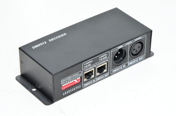 12-24VDC 4 kanavainen DMX512 PWM LED ohjain 4x 8A kanavalla varustettu DMX512 dekooderi, yhteisanodi