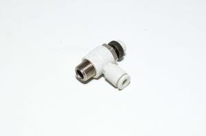 SMC AS2211F-01-04 kulmamallin vastusvastaventtiili tuloilman kuristuksella jossa liitin R1/8 kierteellä ja 4mm pikaliitin letkulle