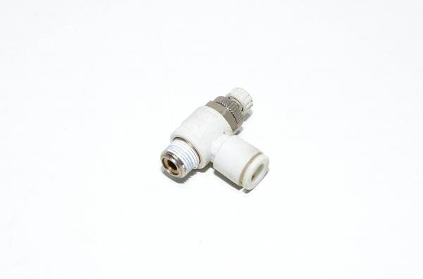 SMC AS2201F-01-06 elbow type meter-out speed controller with R1/8 threaded port and 6mm quick connector for tube