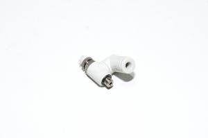 SMC AS1301F-M5-04 yleismallin vastusvastaventtiili poistoilmakuristuksella jossa liitin M5x0.8 kierteellä ja 4mm pikaliitin letkulle