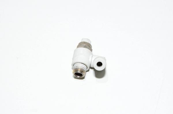 SMC AS2301F-01-04 yleismallin vastusvastaventtiili poistoilmakuristuksella jossa liitin R1/8 kierteellä ja 4mm pikaliitin letkulle