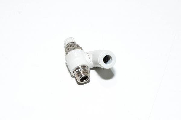 SMC AS2301F-01-06 yleismallin vastusvastaventtiili poistoilmakuristuksella jossa liitin R1/8 kierteellä ja 6mm pikaliitin letkulle