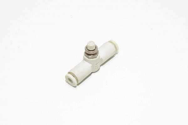SMC AS1001F-04 in-line type one-way restrictor / speed controller with 4mm quick connectors for tube