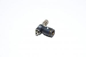 Legris 7660 06 19 elbow type meter-out speed controller with M5x0.8 threaded port and 6mm quick connector for tube