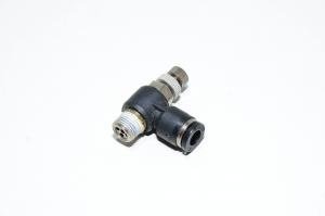 Pisco JSC6-01A elbow type meter-out speed controller with R1/8 threaded port and 6mm quick connector for tube